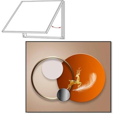 Imagem de G, 40x30cm Medidor Moderno Caixa Pintura Decorativa Design Simples Painel Elétrico Interno Caixas De Distribuição Esconder Tampa Restaurante Flip Metros Decoração, A, 70X50cm