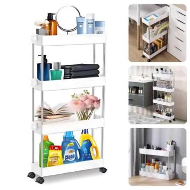 Imagem de Prateleira Carrinho Auxiliar Organizador Cozinha Banheiro Multiuso 4 a
