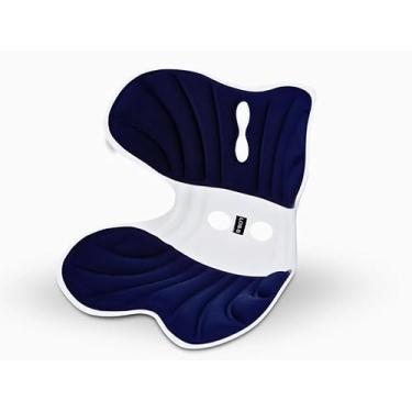 Imagem de Almofada de Apoio Lombar Cadeira Correção de Coluna M (Azul)