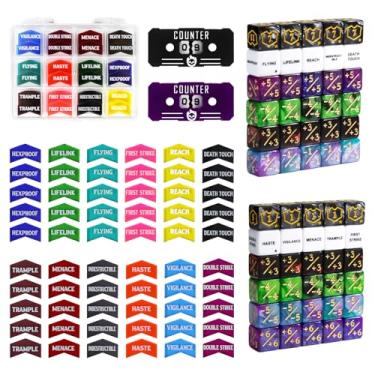 Imagem de SIXPOINTS 122Pcs MTG Dice Counters Keyword Counters Life Counter 1/+1 counters Commander Buff Tokens 6 Sided Dice Set for Magic The Gathering, MTG, TCG, Card Games Accessories (B-122PCS/SET)