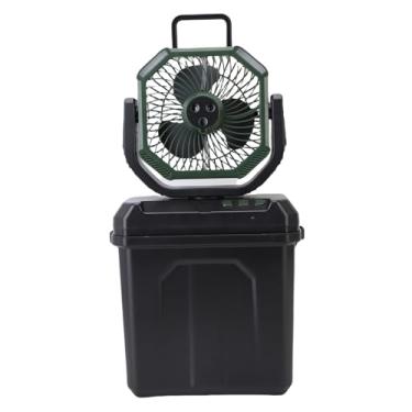 Imagem de Diydeg Ventilador de Névoa Portátil, Ventilador de Acampamento de Spray de Resfriamento Com Luz LED, 6L Grande Balde, Controle Remoto de 4 Velocidades Remoto USB Recarregável Bateria