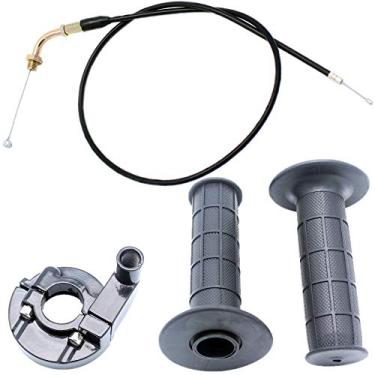 Imagem de Yingshop Conjunto de cabos para guidão GY6 de 2,2 cm, barra de 2,2 cm, acelerador, acelerador, para Pit Dirt Mini Pocket 4 tempos, quadriciclo, quadriciclo, 50 cc, 60 cc, 66 cc, 90 cc, 110 cc, 125 cc
