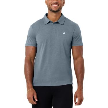 Imagem de INTO THE AM Camisas polo masculinas – Camisa de gola confortável masculina P – 4GG camisetas clássicas de golfe de manga curta, Único - Marca - Índigo, G