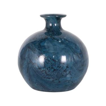 Imagem de VASO DECOR MURANO 21,5X23 CM MESCLA AZUL SAFIRA