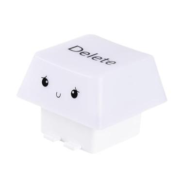 Imagem de IEUDNS Luz noturna Keycap Lâmpada decorativa Keycap Enfeite de mesa Abajur engraçado de cabeceira Luz ambiente de mesa para entrada de quarto, Branco
