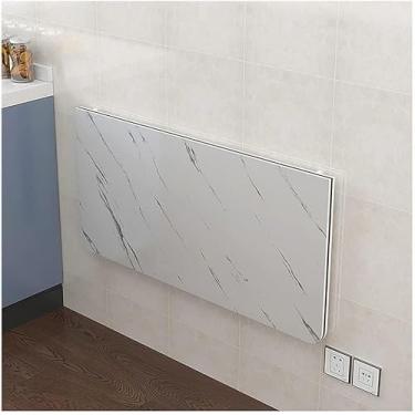 Imagem de Mesa Montada Na Parede Mesa Dobrável Mesa Decídua Montada Na Parede, Mesa Montada Na Parede Com Padrão De Mármore Mesa De Parede Mesa De Jantar Para Cozinha Sala De Jantar, White, 100X30cm