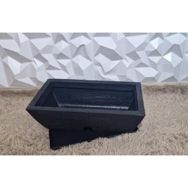 Imagem de vaso para plantas jardim flores e decoração jardineira n2 (preto)