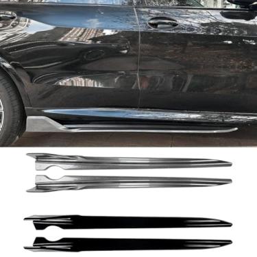 Imagem de Extensão de saia lateral acessórios para carro saia lateral lábio saia lateral Spoiler avental compatível com X5 G05 M Sport 2019+ kit de carroceria (visual de fibra de carbono)