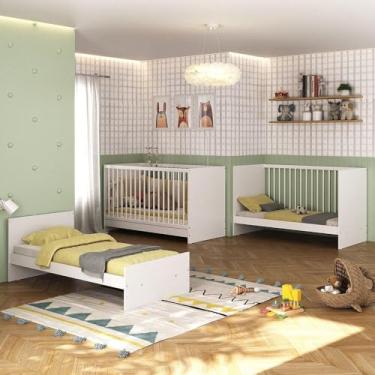 Imagem de Berço 3 em 1 Multimóveis MP0527G Branco – Para Colchão 60x130 cm | 3 Anos de Garantia