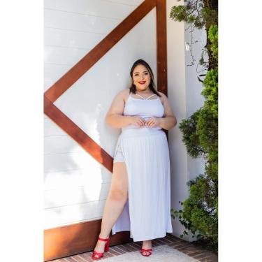 Imagem de Conjunto Plus Size Saia com Shorts e Top de Alcinha-Feminino