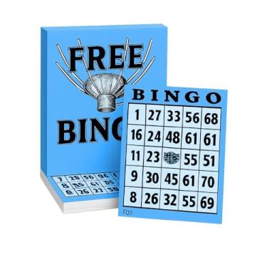 Imagem de Mega Bloco Bingo PREMIUM 1 Bloco com 100 Cartelas - Série Exclusiva com 1500 Combinações - Azul