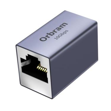 Imagem de Orbram Extensor Ethernet 10Gbps, adaptador de acoplador RJ45 para cabos Cat8/Cat7/Cat6/Cat5e/Cat5, conexão de longa distância de 100 m, conector fêmea para fêmea, revestimento de liga de alumínio