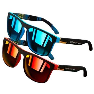 Imagem de Kit 2 Óculos De Sol Masculino Polarizado Quadrado Com Proteção 400UV  