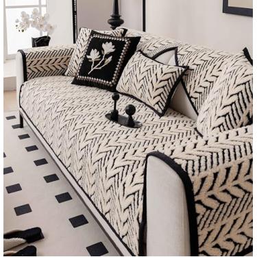 Imagem de OTOB Capa de sofá para cães, capa de sofá lavável de pelúcia, antiderrapante, para cães, gatos, crianças, capa de assento para animais de estimação (preta, 71 x 178 cm)