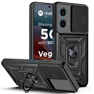 Imagem de Capa Case Moto G35 (Tela 6.72) Shield Dupla Camada Com Stand e Anel - Preto