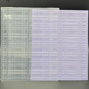 Imagem de Pasta de plástico em relevo de 10 cm x 15 cm com estampa de faixas cruzadas em papel artesanal, impressões texturizadas de plástico para fazer cartões, scrapbooking