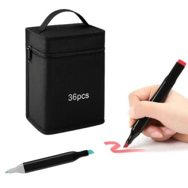 Imagem de 24/36/48/60 Cores Caneta Marcadora Kit Com Ponta Dupla - Mimi, Caneta 
