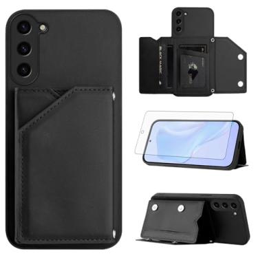 Imagem de Asuwish Capa de telefone para Samsung Galaxy S23 FE 5G capa carteira com protetor de tela de vidro temperado suporte suporte de cartão de crédito alça transversal cordão de couro celular S 23 EF S23FE