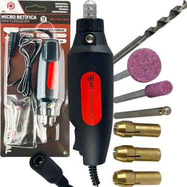 Imagem de Micro Retífica Profissional 12v Mini Furadeira + Acessórios 0 Mw - Pci