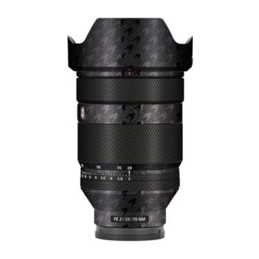 Imagem de Película protetora de lente de câmera película protetora de vinil adesivo premium para Sony FE 28-70 mm F2 GM decalque 28-70 F 2 GM (tarambola preta)