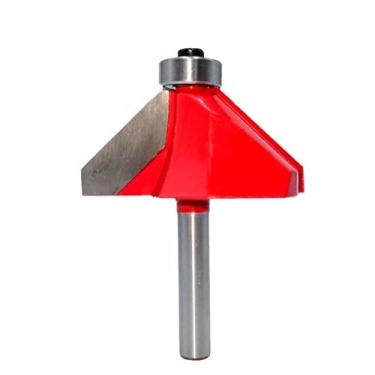 Imagem de 1 x 6mm/6.35mm shank 45 degree chamfered edge shaped router bit Bevel flush woodworking tool Cemented carbide milling cutter(6.35mm Shank,30.96mm)