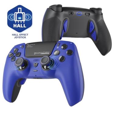 Imagem de HEXGAMING PHANTOM Pro Controller with 4 Remappable Buttons, 6 Remapping Profiles, 8 Interchangeable Analog Stick, and Adjustable Triggers Compatible with ps5, PC, Mobile - Hall Effect Dream Blue