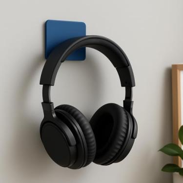 Imagem de Suporte de Parede para Headset e Controle, PLA Premium, 8,5 x 3,4 x 5,7 cm, Preto Fosco, Design Moderno (Azul)