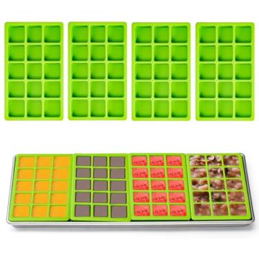 Imagem de 15 divisórias de bandeja de silicone cavidade para secador de congelamento direto da colheita, bandejas médias e pequenas, 4 bandejas de silicone verde para colheita, acessórios de liofilização certa