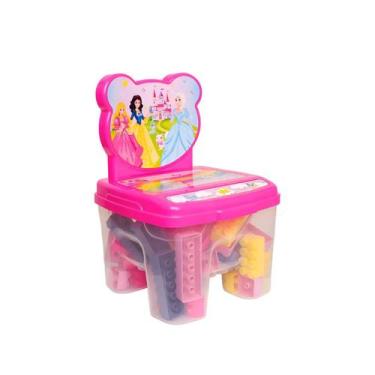 Imagem de Cadeirinha Infantil com Blocos de Montar Princesas, Dinossauro e Homem