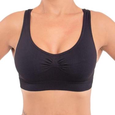 Imagem de Sutiã Feminino Modelo Top Sem Bojo Sem Aro Selene, EG, Preto