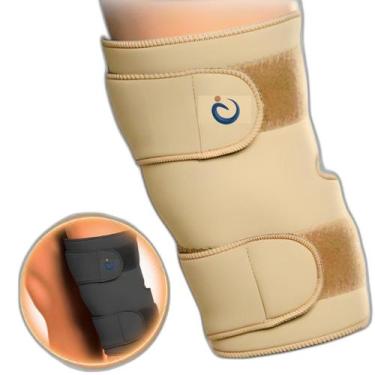 Imagem de Joelheira Ortopédica De Compressão Articulada Exercício Bege - Ideal P