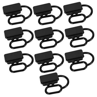 Imagem de 10 peças tampa de poeira, conector de plugue de conexão rápida conector de plástico preto pequena tampa de proteção para empilhadeira 120A