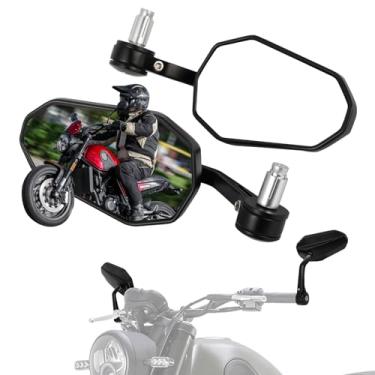 Imagem de IUVWISN Espelhos de extremidade de barra de motocicleta 7/20.3 cm 22 mm guidão retrovisor lateral CNC ajustável universal para GROM MSX125 CB500F Z125 Pro Z750 Z900 MT-03 MT-07 FZ-07 MT-09 FZ-09 MT-10