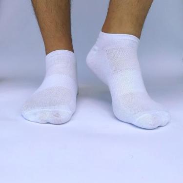 Imagem de Kit 9 Pares Meias Soquete Premium 100% Algodão - Meias Dentinho, Branc