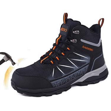 Imagem de Blapek Botas de trabalho femininas com bico de aço – Botas de trabalho isoladas, tênis com bico de aço, confortável, leve, para trabalho e segurança, sapatos presentes para trabalhadores da construção