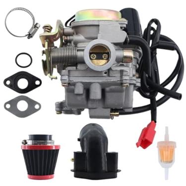 Imagem de GY6 50 GY6 80 Scooter Carburador Moped com coletor de admissão Filtro de ar para Sunl Roketa JCL TaoTao BAJA Tank GY 6 GY6 139QMB 50cc 80cc