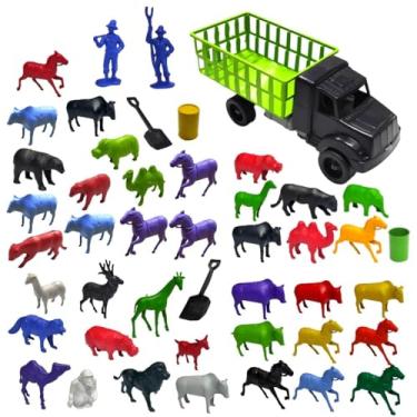 Imagem de Animais Cavalo Boi Simba Safari Zoologico Brinquedo Caminhão