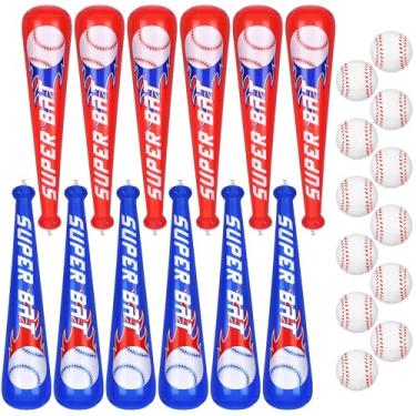 Imagem de durony 12 Conjuntos De Tacos De Beisebol Infláveis E Mini Espuma De Beisebol, Esportes, Bola De Estresse, Lembranças Para Festa De Beisebol, Suprimentos Para Festa De Beisebol, Brinquedos Temáticos Es