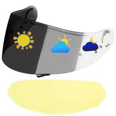 Imagem de YMTSGEQ Viseira de capacete GT Air 2 + película antiembaciamento, CNS-1 viseira de capacete com proteção UV resistente a arranhões viseira para GT-Air 1/2, Opticson, Neotec1 (fotocrômico claro/preto