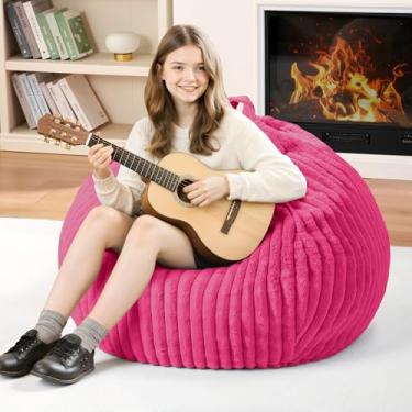 Imagem de Homguava Cadeira de pufe de 6 m, sacos de feijão pequenos com enchimento de espuma de memória, cadeiras Beanbag com capa lavável na máquina, capa de pelúcia holandesa com fio para sala de aula, sala