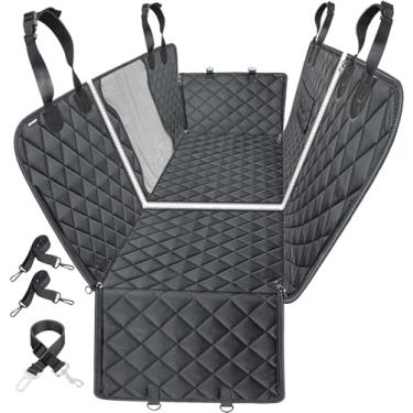 Imagem de URPOWER Capa de assento de carro 6 em 1 para banco traseiro, rede impermeável para carro com janela de malha e aba lateral, protetor de banco traseiro para animais de estimação para carro, SUV