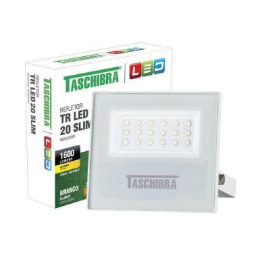 Imagem de Refletor Taschibra Led Tr Slim 20W Luz Branco Quente 3000K Branco Bivo