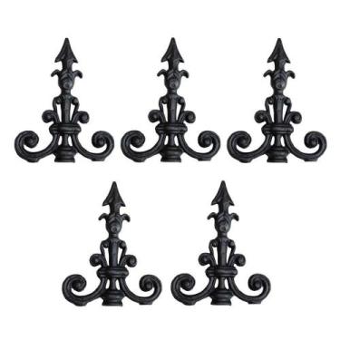 Imagem de Kit 5 Ponteira Ponta De Lança Ferro N19 Grade Muro 23X18Cm - FUNDIÇAO 