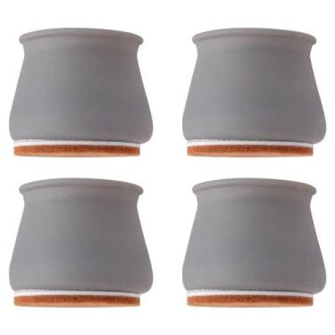 Imagem de Protetor Com Feltro Pezinho De Mesa Cadeira Móveis 4 Un Cinza - YAAY