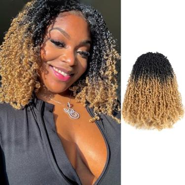 Imagem de GIX Cabelo de crochê Yanky Twist – 25,4 cm (30 fios/peças), loiro ombré, pré-torcido, macio, mola, mini torção, curto Bob Passion Twist, tranças de crochê (25 cm, OT27-8P)