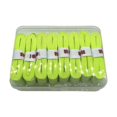 Imagem de RNXRZANK Fita Adesiva para Raquete de Badminton, 8 Peças, Antiderrapante, Faixa de Suor, Macio, Alto Desempenho, Envoltório para Cabo, para Raquete de, Verde Fluorescente