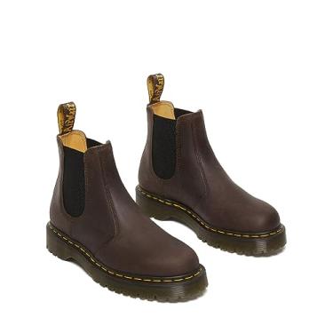 Imagem de Dr. Martens Bota Chelsea unissex 2976, Marrom escuro Crazy Horse, 8 Women/7 Men