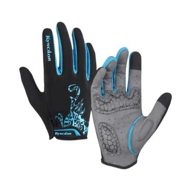 Imagem de Luvas De Ciclismo Masculinas Pretas Com Dedos Completos E Tela Sensíve
