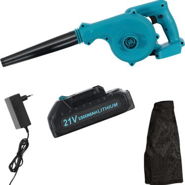 Imagem de Assoprador Soprador de Folhas com Bateria de 21v 1500mah + Saco Coletor