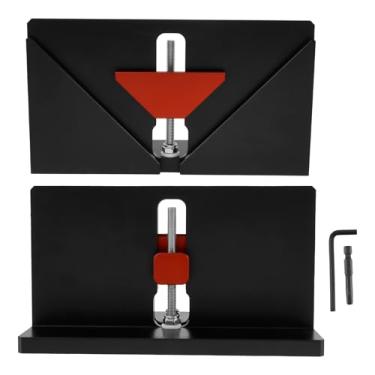 Imagem de 2 peças de gabarito estriado de ângulo reto, braçadeira de canto ajustável, braçadeira de gabarito de cauda de andorinha, luminária estriada de ângulo reto de liga de alumínio com chave inglesa